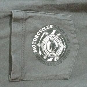 Harley-Davidson Gray Short Sleeve Pocket Six Circle Tee Shirt Mens XLarge